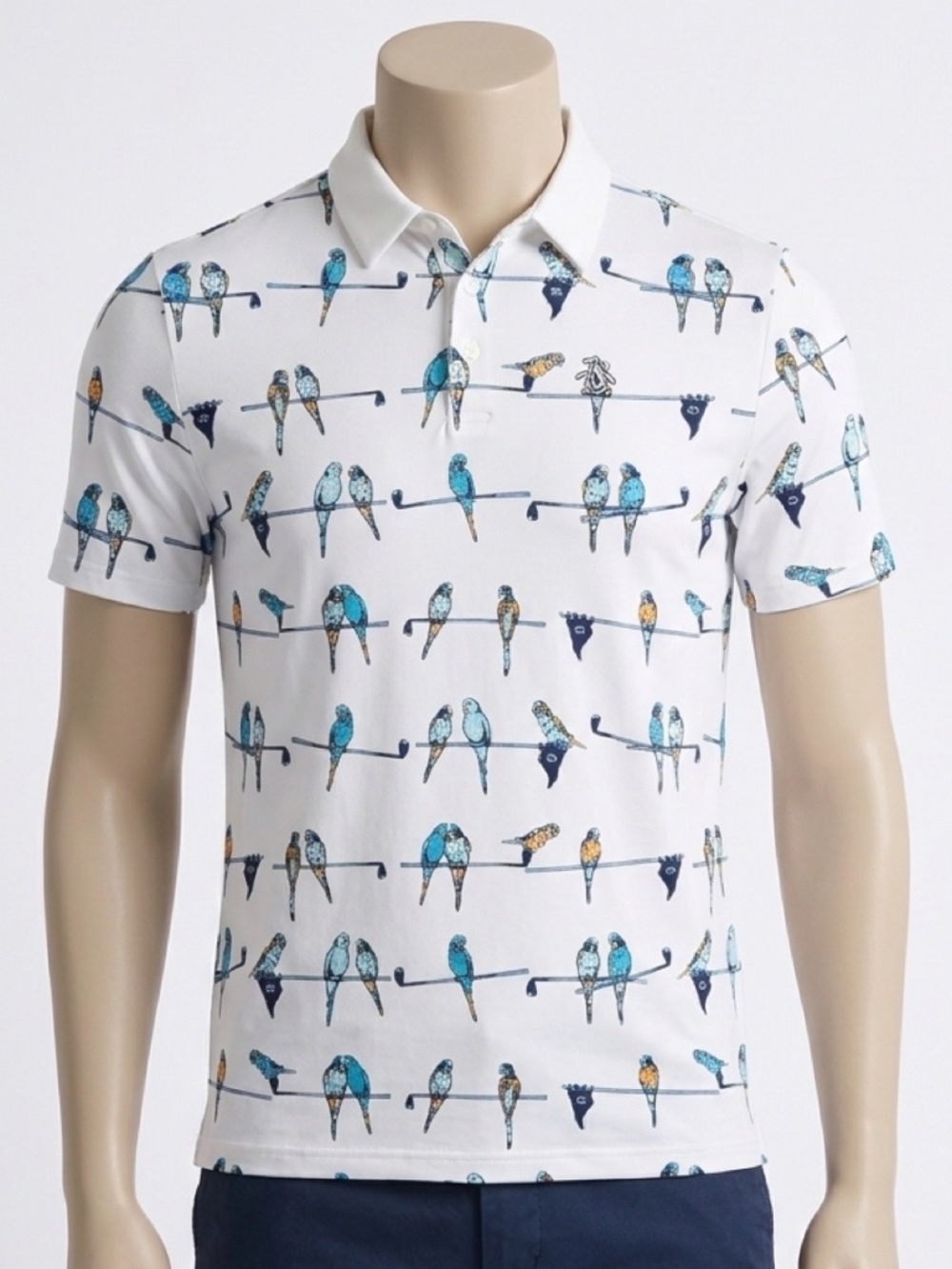 NWOT - Penguin -  Men's Golf Polo - "Birdie" Print - Size: M